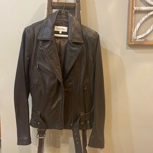 Calvin Klein Leather Coat Size S